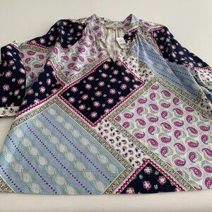 Loft Beautifully Colored Patchwork Blouse, New With Tags, Size M